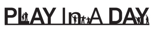 Play in a Day logo - words with cutouts of children acting