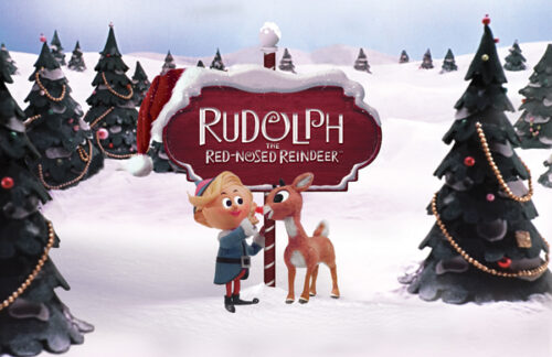 Logo for Rudolph the Red-Nosed Reindeer.
